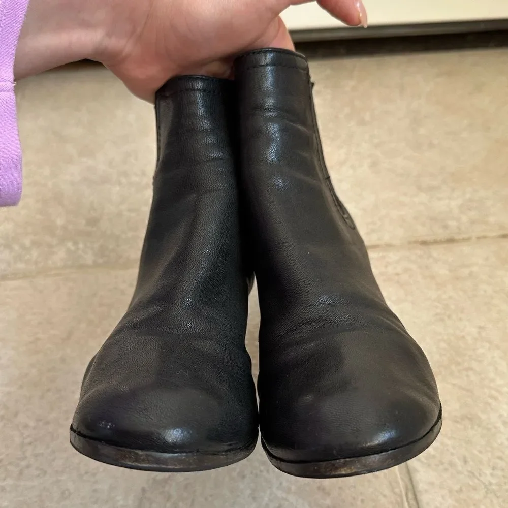 Tory Burch Boots size 8 real genuine leather ankle‎ boot black Margaux